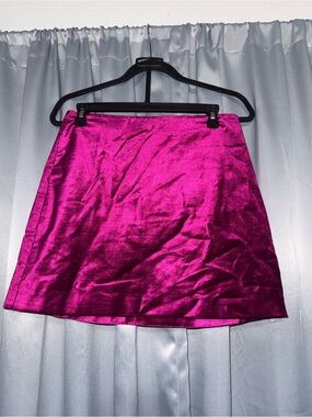 Veronica Beard Fuchsia Satin Mini Skirt